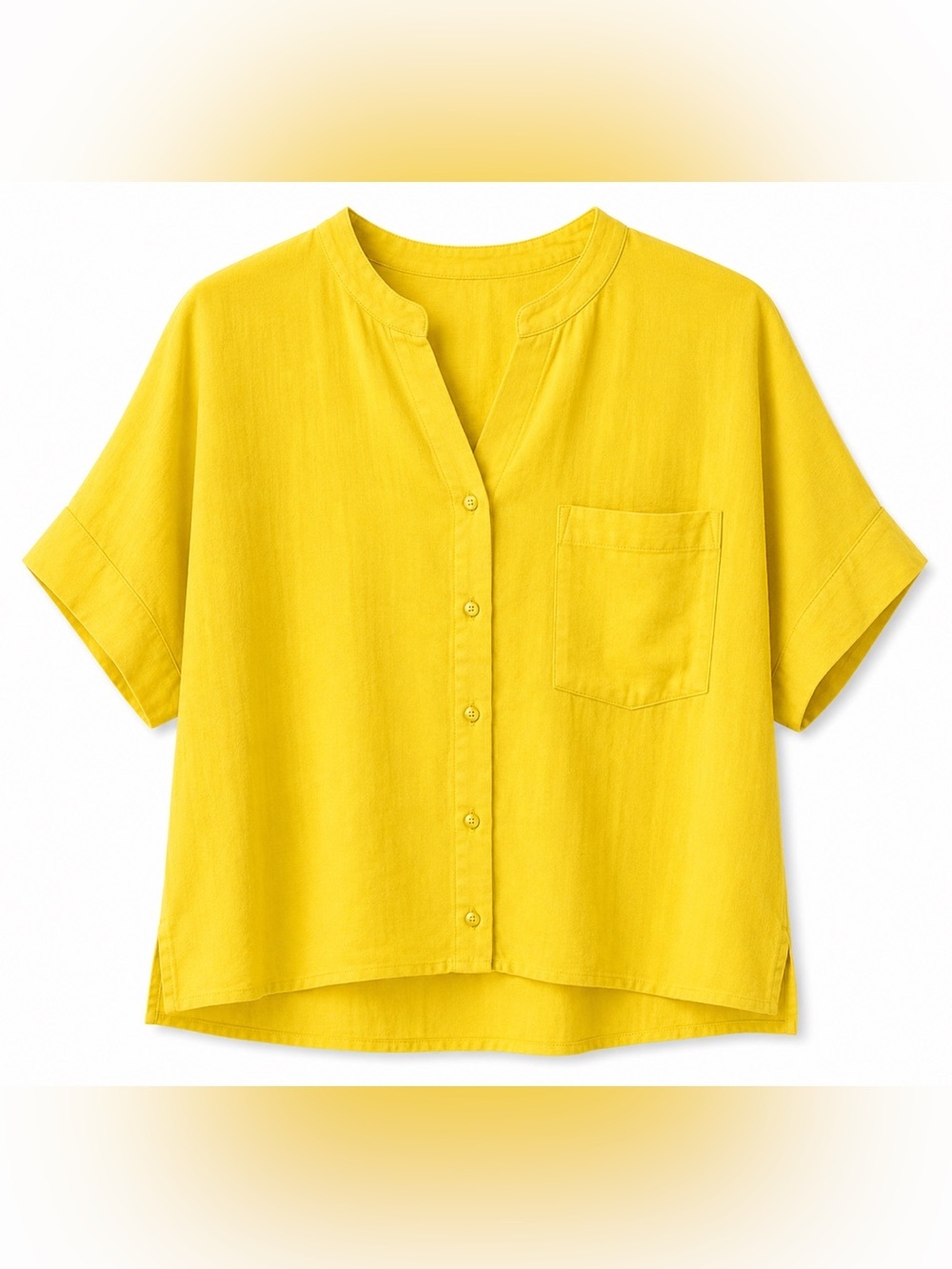 NWT T Tahari Vibrant Yellow Button-Down Blouse